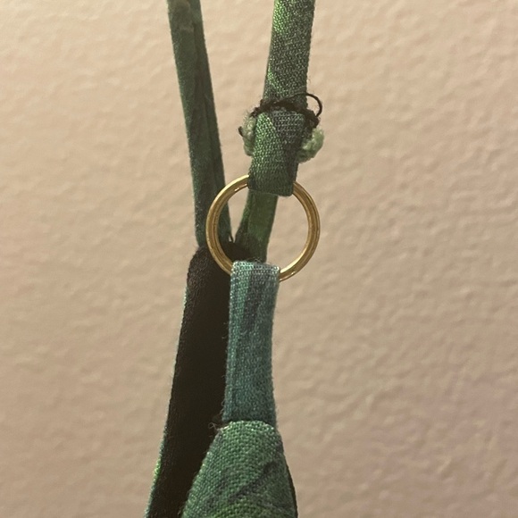 Topshop Women’s Green Palm Print Spaghetti Strap Romper Jumpsuit Size 4 - Picture 6 of 8